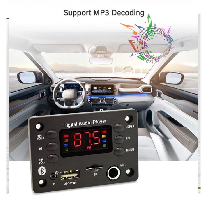 DC%205V%2012V%20DIY%20MP3%20WAV%20WMA%20Decoder%20Board%206.5mm%20Microphone%20Bluetooth%205.0%20Car%20Audio%20USB%20TF%20FM%20Radio%20MP3%20Player%20with%20Remote%20Control%20-%20Image%202