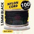 1.5mm Black Nylon Cord Satin String / Glazy Cord for Craft, Chinese Knotting, Necklaces, Bracelet Jewelry Making. 