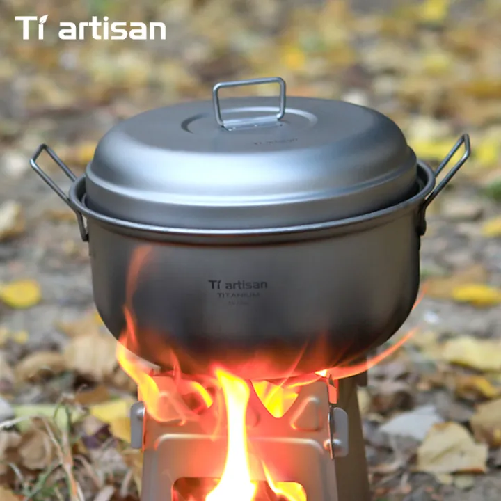 Tiartisan%202.1L/%202.8L%20Titanium%20Camping%20Soup%20Pot%20Set%20Outdoor%20Lightweight%20Steamer%20with%20Steam%20Compartment%20Multi%20Functional%20Cookware%20-%20Image%206