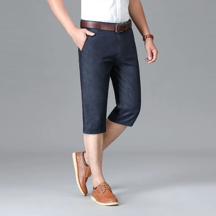 2024%20Summer%20Thin%20Loose%20Jeans%20Male%20Classic%20Men's%20Stretch%20Straight%20Denim%20Shorts%20Business%20Casual%20Fashion%20Shorts%20Large%20Size%2044%2046%20-%20Image%203