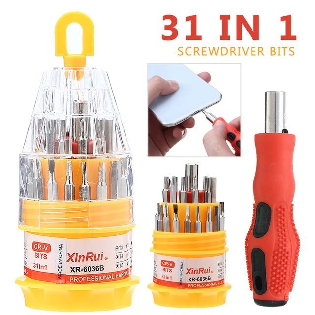 SCREWDRIVER SET 31 IN 1 ROUND MODEL MEGNATIC - HAND TOOLS- EASY USE-COMPLETE SET