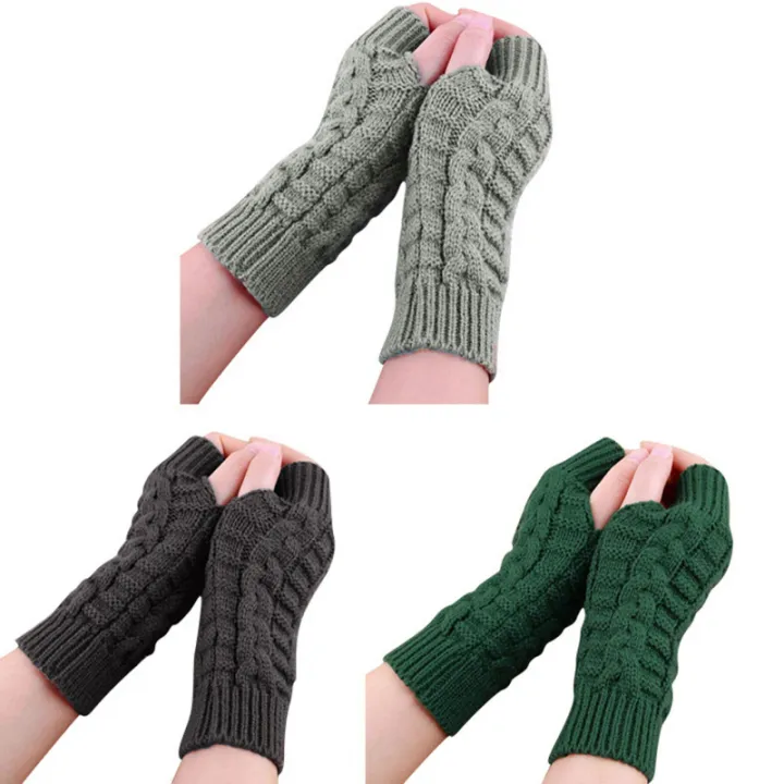 Winter%20Fingerless%20Gloves%20for%20Women,%20Computer%20Short%20Warm%20and%20Extended%20Korean%20Style%20Half-Finger%20Knitted%20Flat%20Gloves%20-%20Image%202