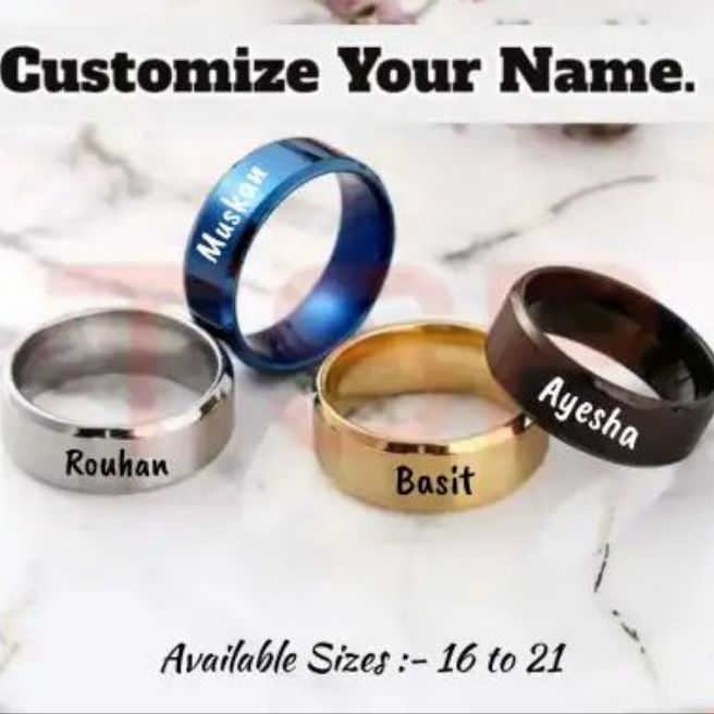 Customize Challa Name Ring (name inside ring)