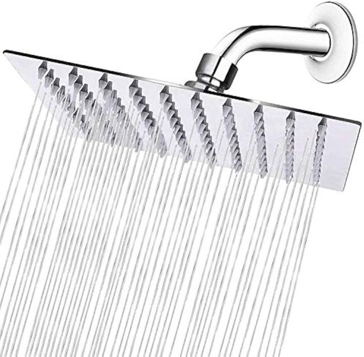 4×4 INCH SQUARE WATER SHOWER HEAD WASHROOM // STAINLESS STEAL SHOWER // LARGE SHOWER HEAD STAINLESS STEAL // SHOWER LONG PRESSURE GOOD QUALITY