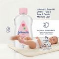 Johnson's Baby Oil 200ml Gentle Daily Massage and Moisturizing Oil for Baby Skin.