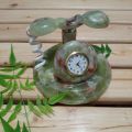 Multi Green Onyx Antique Telephone Set with Clock Decorative Home Accent. 