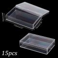 15pcs Clear Acrylic Box with Lids 4.33x2.76x0.98inch Plastic Storage Box Candy Box Containers Mini Rectangle Plastic Gift Box. 