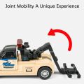 Scale 1:64 Container Alloy Trailer Model Toy Car Diecast Metal Movable Joint Pull Back Rescue Engineering Vehicles s for Kid. 
