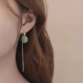 VENTFILLE Gold Color Hetian Jade Earrings for Women Green Round Jewelry Girls   Dropshipping Wholesale. 
