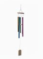 Multicolored Wind Chime - Decorative Hanging – 5-Pipe Tuned Aluminum Tubes with Wooden Top – Indoor and Outdoor Relaxing Melodic Sound for Home, Balcony, Garden, & Patio Decoration. 