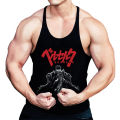 Berserk Graphic Cotton Tank Top for Men Summer Sleeveless Y-Back Vest Gym Muscle Training Athletic Workout Undershirt Activewear.