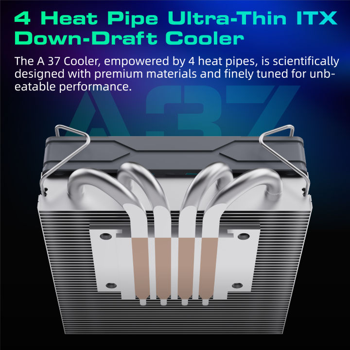 Antec%20A37%2037mm%20ITX%20Low%20Profile%20CPU%20Cooler%2092mm%20PWM%20fan%20130W-TDP%20For%20Intel/AMD%2012.8W/m.K%20Paste,I5-12400F/Ryzen-7500F%20Compatible%20-%20Image%206
