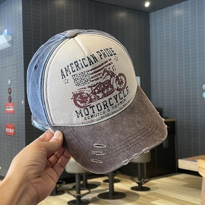 Motorcycle%20Printed%20Wash%20Vintage%20Cap%20For%20Men%20-%20Image%204