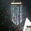 1pc Glass Suncatcher Hanging Crystal Wind Chime with Colorful Glass Bead Chains and Wooden Bead Pendant for Jewelry Making.