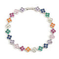 1pc Rainbow Colorful Clover Zircon Bracelet Fashion Charm Gorgeous Charm Exquisite Cute Sweet Shining Crystal Jewelry. 