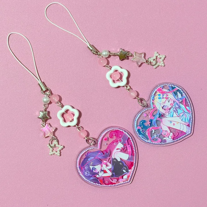 Game%20Need%20Girl%20Overdose%20KAngel%20Amechan%20Beaded%20Phone%20Chain%20Acrylic%20Heart%20Keychains%20Backpack%20Keyrings%20Cosplay%20Props%20Xmas%20%20-%20Image%202