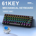 Mini Keyboard APAYADO K61 Mechanical Keyboard Wired,60% Portable 61 Keys RGB Black,White, Red/Blue Switch for Gaming. 