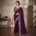 Georgette Saree for Women All Season Georgette Fabric Stylish Elegant Saree Saree with unstitched Blouse in Multicolor.