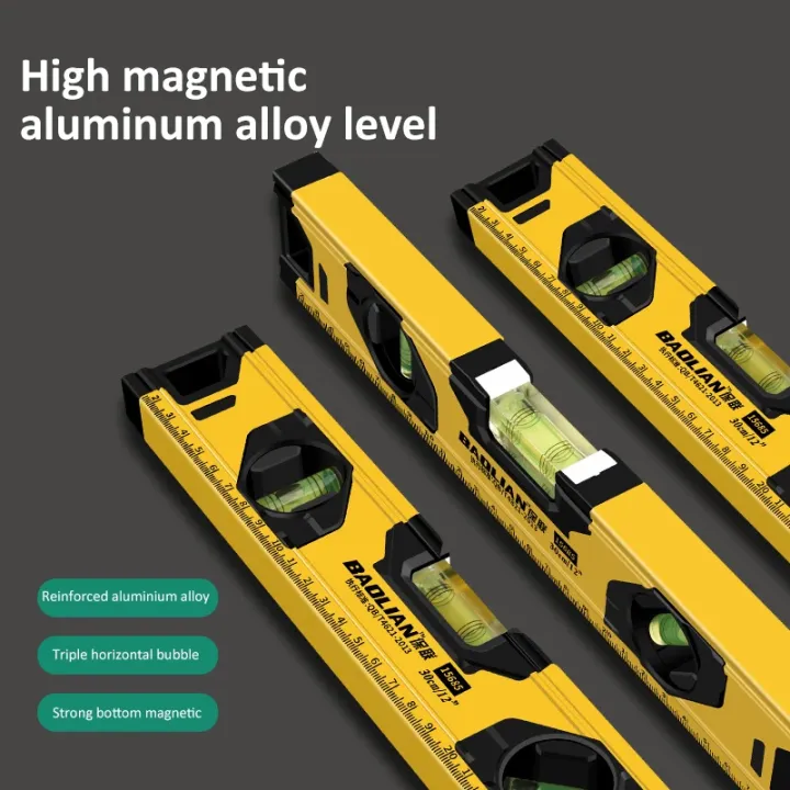 Aluminium Level Ruler 30/40/50cm High Precision Level Ruler Portable Magnetic Spirit Level ...