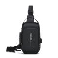 Stylish Men's Sling Bag - Durable Oxford Fabric, Crossbody Chest Pack with Phone Pocket, Zip Closure for Daily Commute.
