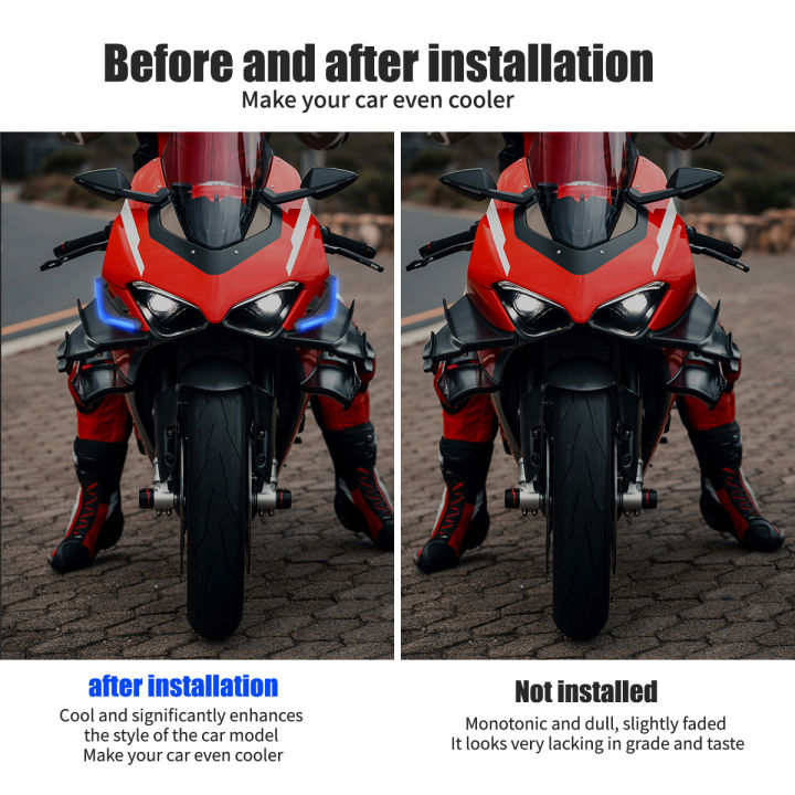 1%20Pair%20Motorcycle%20Front%20Side%20Wing%20LED%20Light%20Kit%20Aerodynamic%20Wing%20Lights%20Universal%20Spoiler%20Lamp%20Motorcycle%20Decorative%20Accessories%20-%20Image%204