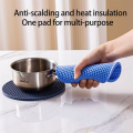 Table mat tool multifunctional kitchen silicone tableware mat, round anti slip and heat-resistant coffee cup coaster, pot holder. 