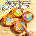 5Pcs Mini Dumplings with Steamer Bun Squeezable Toys Set Soft Stress Relief Crystal Squishy Fidget Sensory Toy Party Favors . 