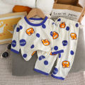 Cute Bear Print Baby Clothing Set Children Long Sleeve+ Pants Two Pieces Suit Kids Cotton Pullover Top Tee Girl Boy Casual.
