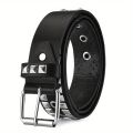 Punk Square Rivet Studded Belt Solid Color PU Leather Belts Hip HopJeans Pants Waistband For Women Men. 