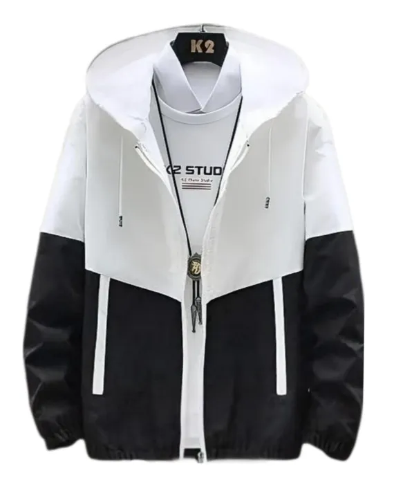 Deefuel%20Men's%20Multi-Colour%20Black%20&%20White%20Lightweight%20%20Windproof%20Casual%20Hooded%20Single%20layer%20Jacket%20-%20Image%208