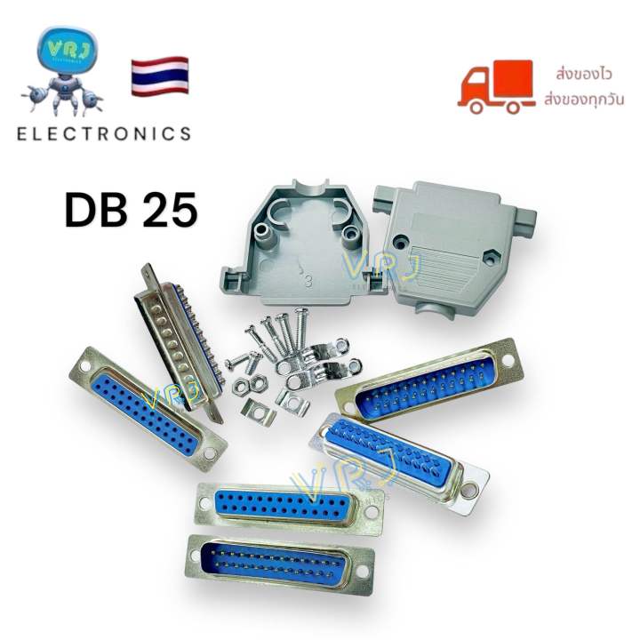 DB25 connector, DB 25 pin 2 row RS232 male to female and over female assembly, ready to ship in Thailand