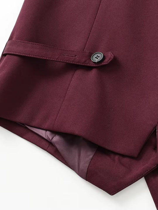 Women's%20Front%20Button%20Fitted%20Waistcoat%20and%20High%20Waist%20Pleated%20Wide%20Leg%20Pants,%20Female%20Two%20Piece%20Sets,%20Fashion%20-%20Image%206