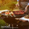 BBQ Steak Racks Non-Stick Coated Steel Roasting Barbecue Rib Meat Lamb Roasting Grilling Stand Holds Outdoor Picnic Rib Rack. 