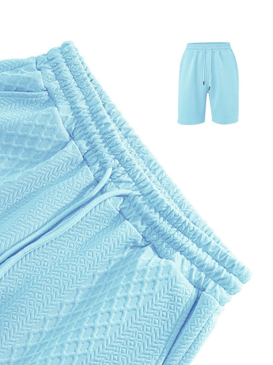 2025%20Summer%20New%20Men's%20Casual%20Sportswear%20Polo%20Shirt%20With%20A%20Lapel,%20Men's%20Short-sleeved%20Shirt%20And%20Shorts,%20Jacquard%20Texture%20Suit%20-%20Image%207