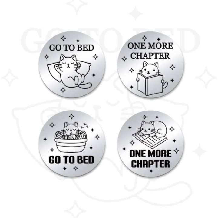 2pcs Funny Destiny Flip Coins GO to Bed Decision Coin One More Chapter Challenge Coin Double-Sided Decision Coin Flip Coin kits