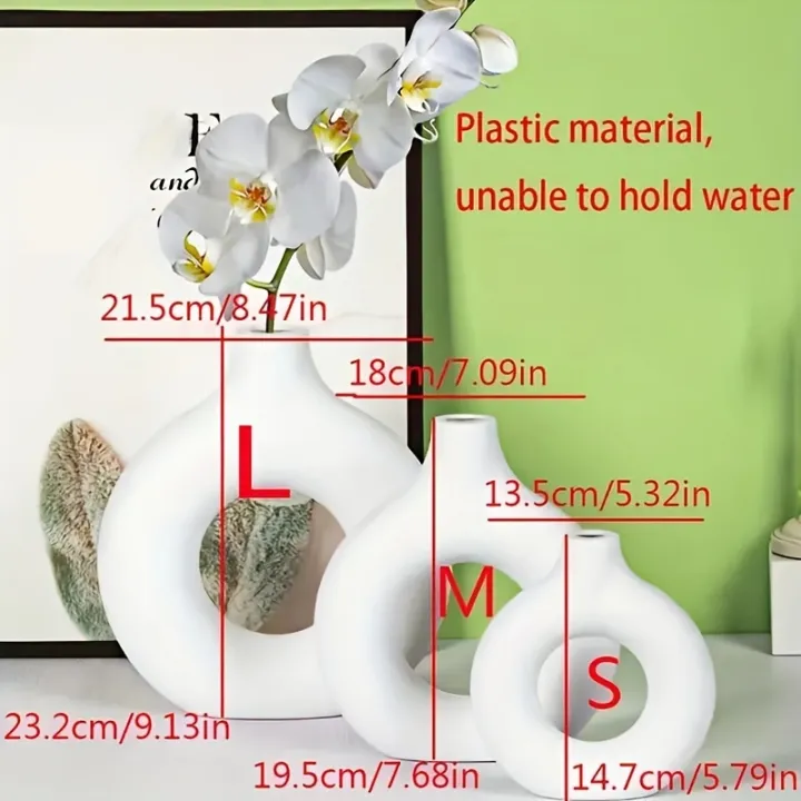 Durable%20Plastic%20Modern%20Decorative%20Donut%20Vase%20-%20Elegant%20Nordic-Inspired%20Centerpiece%20for%20Living%20Room,%20Bedroom%20&%20Desk%20-%20Perfect%20for%20home%20decoration%20item%20-%20Image%203