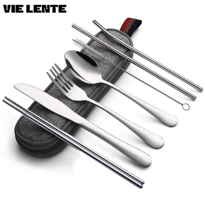 8Pcs/set%20Tableware%20Reusable%20Travel%20Cutlery%20Set%20Camp%20Utensils%20Set%20with%20Stainless%20Steel%20Spoon%20Fork%20Chopsticks%20Straw%20Portable%20Case%20-%20Image%202