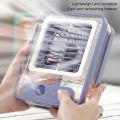 Portable Desktop Air Conditioner Usb Mini Air Cooler Fan Water Cooling Fan With 3 Speed Spray Humidifier Purifier For Car Home Rechargeable. 