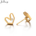 Punk Black Stainless Steel Geometric Earrings for Women Men Hip Hop Jewelry Simple Mandala Moon Heart Ear Studs Wholesale 2026.