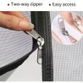 Zipper Screen Door Net U-Shaped Thicken Anti-mosquito Keeping Cats Dogs Running Out Resistant Mesh for Home Bedroom Living Room. 