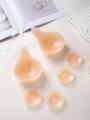 Large Size Silicone Self-Adhesive Nipple Covers, Spoon-Shaped Lift and Gather Effect, Invisible Strapless Bra Pads, No Clasp Design, Anti-Bump Adhesive Bra.
