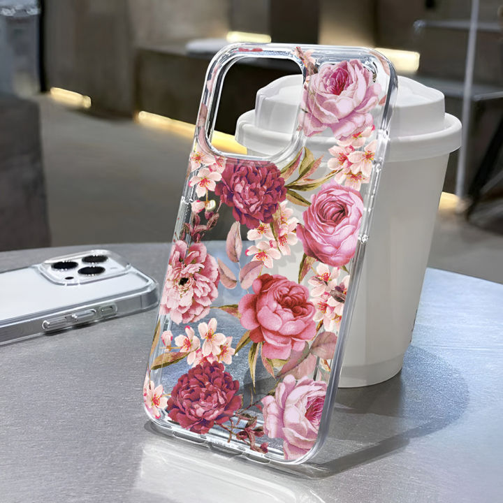 Girls%20Flower%20Transparent%20Phone%20Case%20For%20iPhone%2016%20Pro%20Case%20iPhone%2013%2011%2015%2012%2014%20Pro%20Max%2016E%20Shockproof%20Cover%20-%20Image%204
