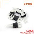 2Pcs- A Class LM7805 L7805CV L7805 7805 5V 1.5A Voltage Regulator IC 3 Pin TO-220 Package Fixed 5V Positive Voltage Regulator IC Electrical. 