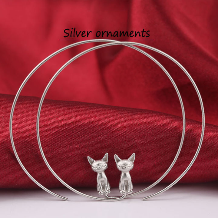Cartoon%20Creative%20Cat%20Big%20Loop%20Earrings%20Simple%20Exaggerated%20Circle%20Earrings%20for%20Women%20Personalized%20Fashion%20Jewelry%20-%20Image%203