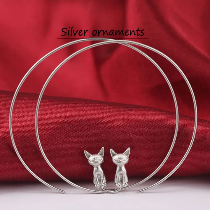 Cartoon%20Creative%20Cat%20Big%20Loop%20Earrings%20Simple%20Exaggerated%20Circle%20Earrings%20for%20Women%20Personalized%20Fashion%20Jewelry%20-%20Image%203