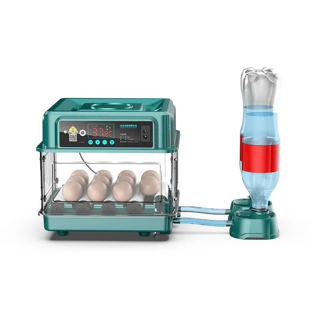 15 Eggs Intelligent Full Automatic Incubator Dual Supply AC/DC, Adjustable Rolling Tray, Auto Water Refil System