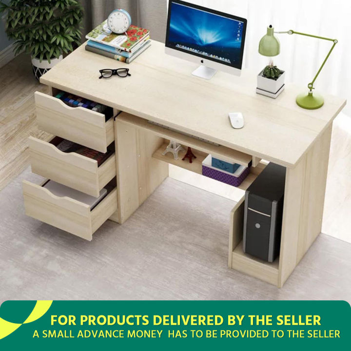 মাল্টি স্টোরেজ স্পেস সহ অফিস এক্সিকিউটিভ টেবিল। কীবোর্ড এবং cpu ফাইল শেল্ফ সহ অফিসার টেবিল পোলিবুস টেবিল ছোট কাঠের কম্পিউটার টেবিল - computer table