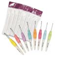 8Pcs/Set 2.5-6.0mm Crochet Hook Set Aluminum Ergonomic Crochet Needles with Colorful soft Grip. 