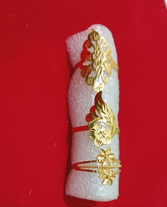 Elegant Gold Plated Finger Ring for Women with Six Months Colour Guarantee