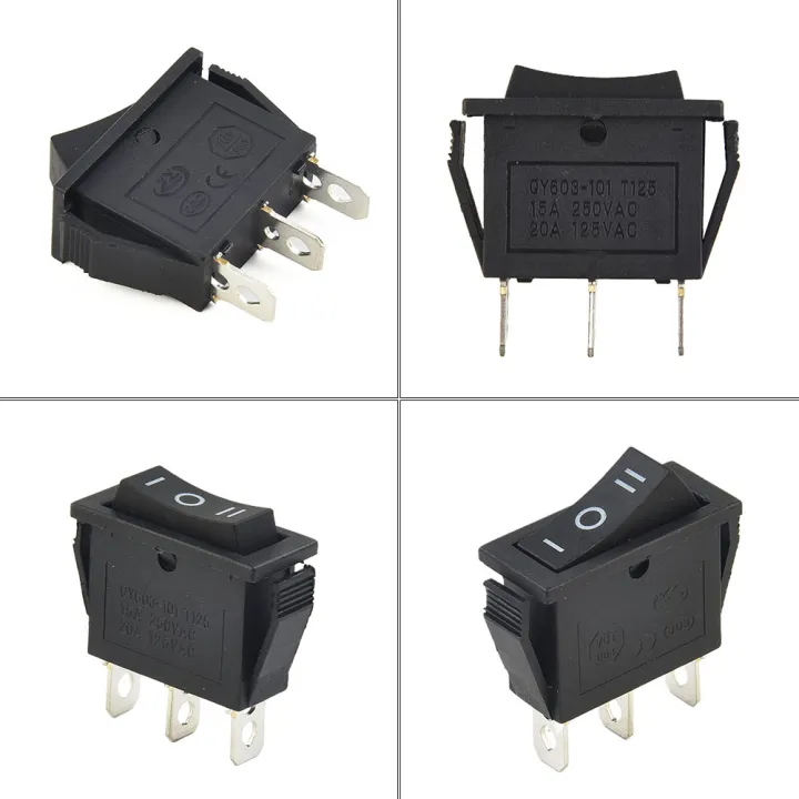 Rectangular Rocker Ship 1pcs On-Off-On Rectangle Rocker Switch 3 Position SPDT Black For Car ...